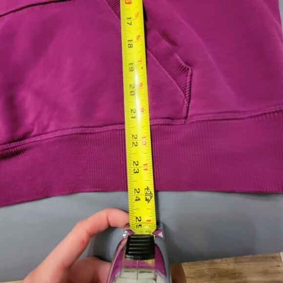 Puma Magenta Cowl Neck Hoodie Fleece Pullover Soft Cotton Blend Women’s XL - Picture 6 of 7